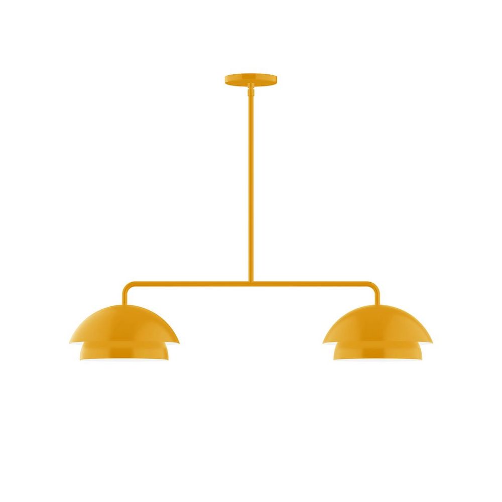 Montclair Lightworks MSGX445-21 2-Light Axis Linear Pendant, Bright Yellow